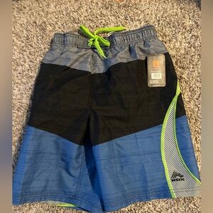 RBX Kids Gray Blue Swimtrunks boys Size Large NWT